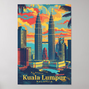 Kuala Lumpur Maleisië  kunst reizen Poster