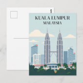 Kuala Lumpur Maleisië Petronas Towers Skyline Briefkaart (Voorkant / Achterkant)