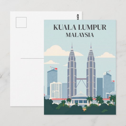 Kuala Lumpur Maleisië Petronas Towers Skyline Briefkaart (Voorkant / Achterkant)