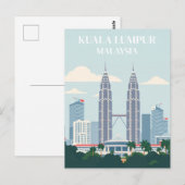 Kuala Lumpur Maleisië Petronas Towers Skyline City Briefkaart (Voorkant / Achterkant)