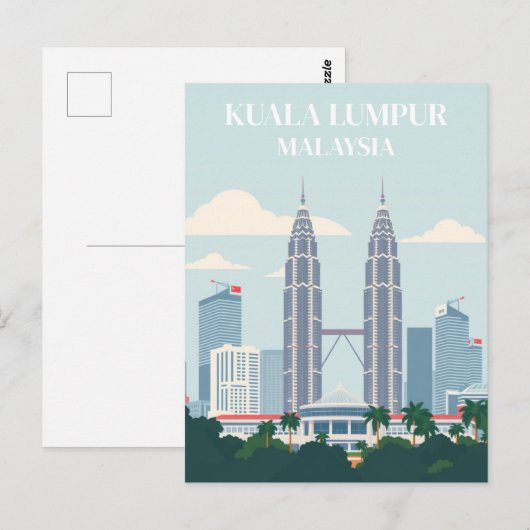 Kuala Lumpur Maleisië Petronas Towers Skyline City Briefkaart (Voorkant / Achterkant)