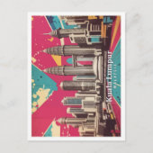 Kuala Lumpur Maleisië Pop Kunst Reizen Illustratie Briefkaart (Voorkant)