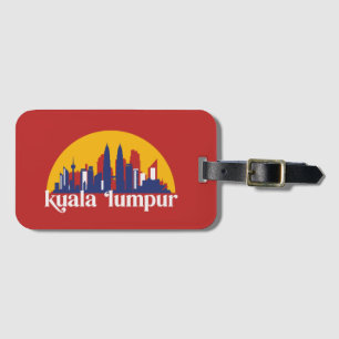Kuala Lumpur Maleisië Retro City Skyline Cityscape Bagagelabel