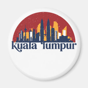 Kuala Lumpur Maleisië Retro City Skyline Cityscape Magneet