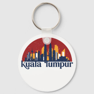 Kuala Lumpur Maleisië Retro City Skyline Cityscape Sleutelhanger