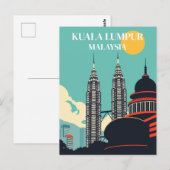 Kuala Lumpur Maleisië Retro Cityscape Briefkaart (Voorkant / Achterkant)