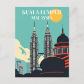 Kuala Lumpur Maleisië Retro Cityscape Briefkaart (Voorkant)