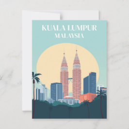 Kuala Lumpur Maleisië Retro Petronas Towers Briefkaart