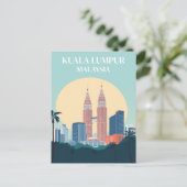 Kuala Lumpur Maleisië Retro Petronas Towers Briefkaart (Staand voorkant)