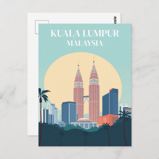 Kuala Lumpur Maleisië Retro Petronas Towers Briefkaart (Voorkant / Achterkant)