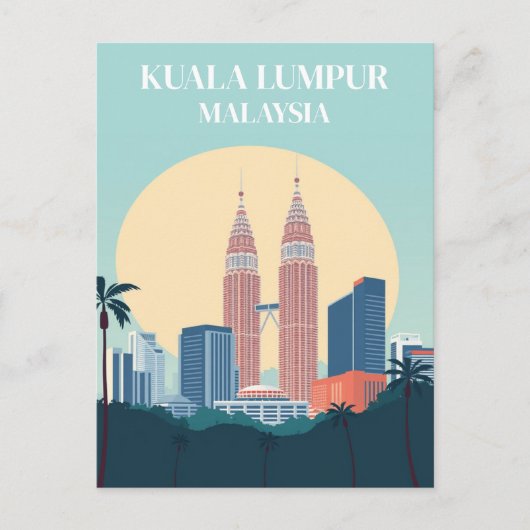 Kuala Lumpur Maleisië Retro Petronas Towers Briefkaart (Voorkant)
