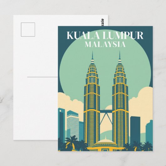 Kuala Lumpur Maleisië Retro Towers Cityscape Briefkaart (Voorkant / Achterkant)