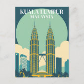 Kuala Lumpur Maleisië Retro Towers Cityscape Briefkaart (Voorkant)