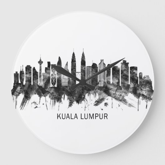Kuala Lumpur Maleisië Skyline BW Grote Klok (Voorkant)