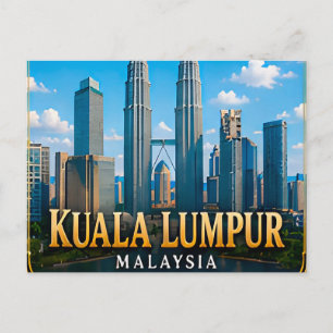 Kuala Lumpur Maleisië Skyline en Multicultureel Briefkaart
