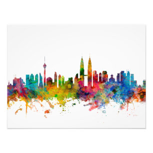 Kuala Lumpur Maleisië Skyline Foto Afdruk