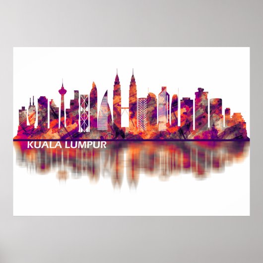 Kuala Lumpur Maleisië Skyline Poster (Voorkant)