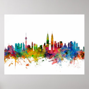Kuala Lumpur Maleisië Skyline Poster