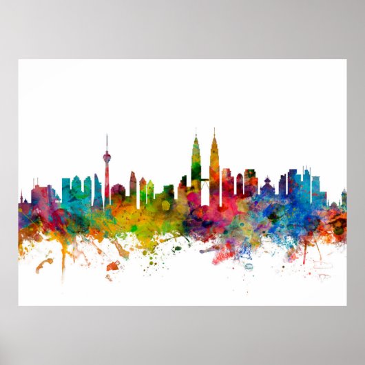 Kuala Lumpur Maleisië Skyline Poster (Voorkant)