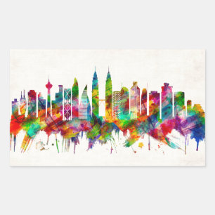 Kuala Lumpur Maleisië Skyline Rechthoekige Sticker