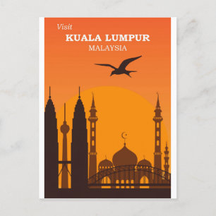 Kuala Lumpur Maleisië Stad Skyline Reizen Briefkaart