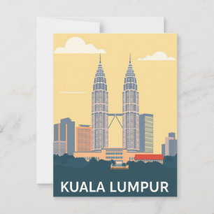 Kuala Lumpur Maleisië Vintage Petronas Towers Briefkaart