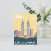 Kuala Lumpur Maleisië Vintage Petronas Towers Briefkaart (Staand voorkant)