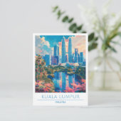 Kuala Lumpur Maleisië Vintage Reizen Briefkaart (Staand voorkant)
