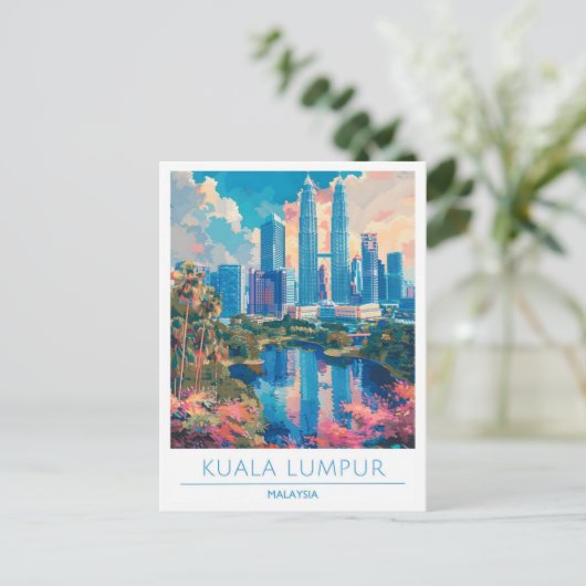 Kuala Lumpur Maleisië Vintage Reizen Briefkaart (Staand voorkant)
