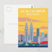 Kuala Lumpur Maleisië Vintage Towers Cityscape Briefkaart (Voorkant / Achterkant)