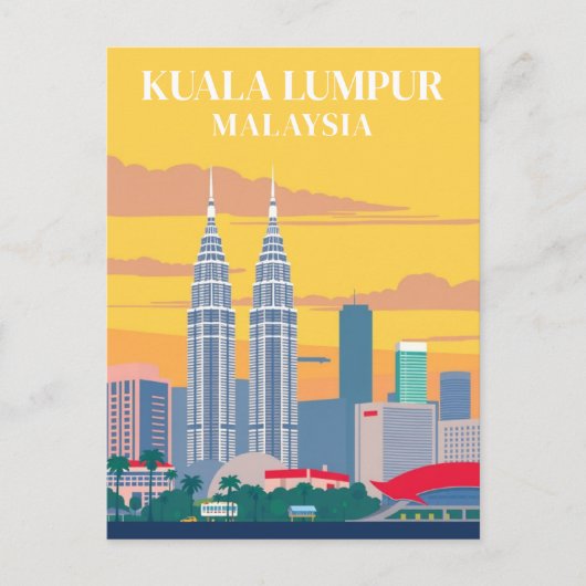 Kuala Lumpur Maleisië Vintage Towers Cityscape Briefkaart (Voorkant)