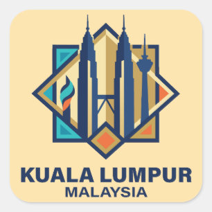 Kuala Lumpur Maleisië Zuidoost-Azië Vierkante Sticker