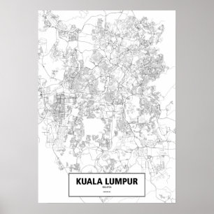 Kuala Lumpur, Maleisië (zwart op wit, gebruik) Poster