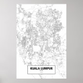 Kuala Lumpur, Maleisië (zwart op wit) Poster (Voorkant)