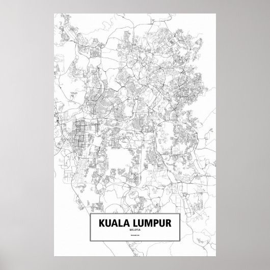 Kuala Lumpur, Maleisië (zwart op wit) Poster (Voorkant)