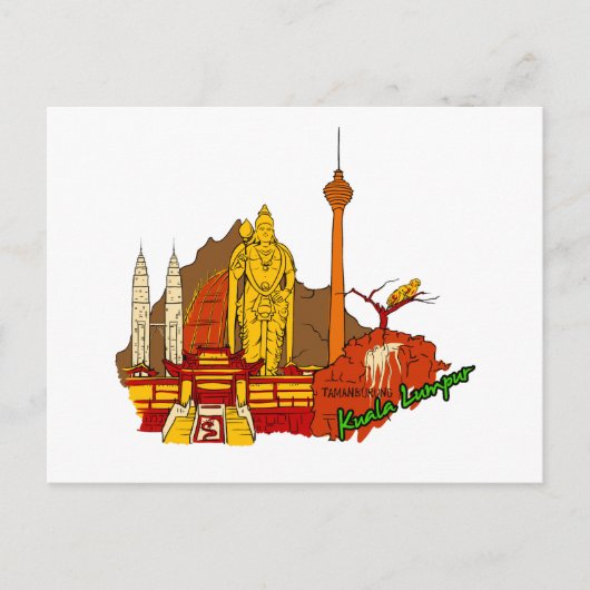 Kuala Lumpur - Mayalsia.png Briefkaart (Voorkant)