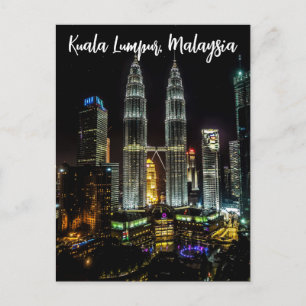Kuala Lumpur Nachtelijke Silhouette Briefkaart