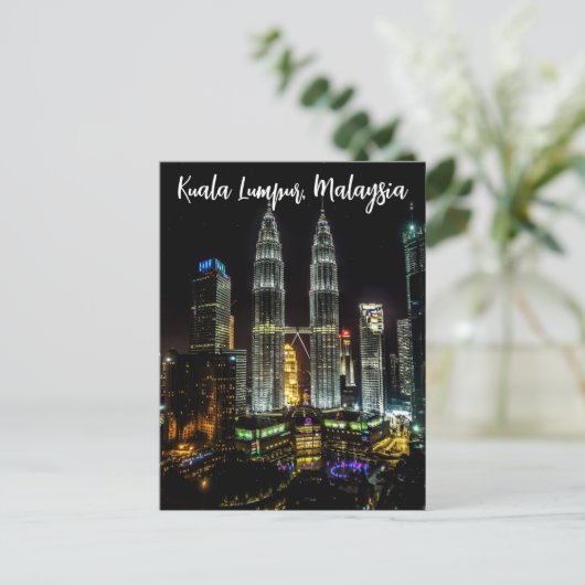 Kuala Lumpur Night Skyline Briefkaart (Staand voorkant)