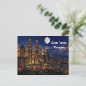Kuala Lumpur Night Skyline Briefkaart (Staand voorkant)