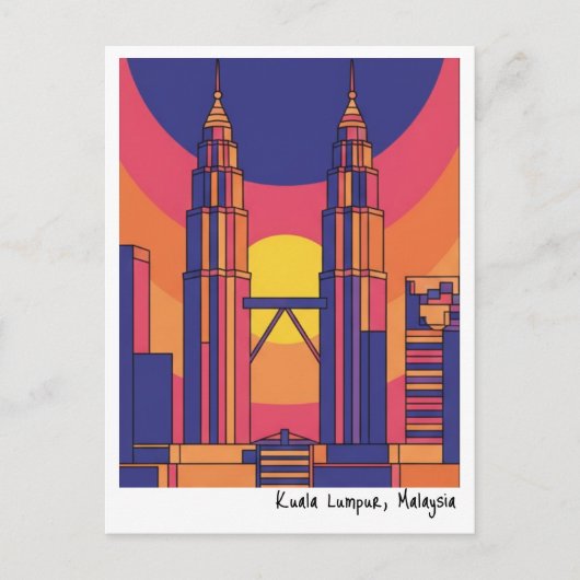 Kuala Lumpur Petronas Twin Towers  Briefkaart (Voorkant)