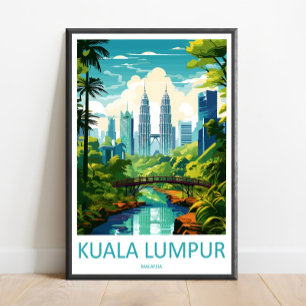 Kuala Lumpur Reisprint Muurdecoratie Kuala Lumpur Poster