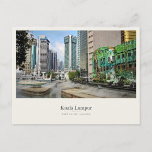 Kuala Lumpur River of Life en stadshemel Briefkaart