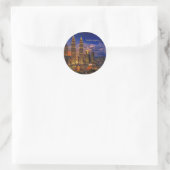Kuala Lumpur silhouet 's nachts Ronde Sticker (Tas)