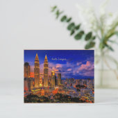 Kuala Lumpur skyline 's nachts Briefkaart (Staand voorkant)