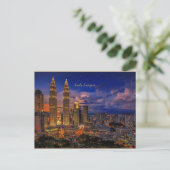 Kuala Lumpur skyline 's nachts Briefkaart (Staand voorkant)
