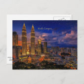 Kuala Lumpur skyline 's nachts Briefkaart (Voorkant / Achterkant)