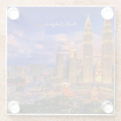 Kuala Lumpur skyline 's nachts Glazen Onderzetter (Achterkant)