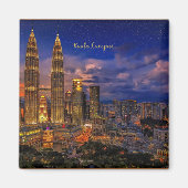 Kuala Lumpur skyline 's nachts Magneet (Voorkant)