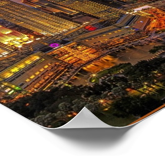 Kuala Lumpur skyline 's nachts Poster (Hoek)