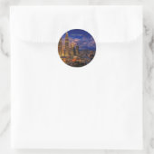 Kuala Lumpur skyline 's nachts Ronde Sticker (Tas)